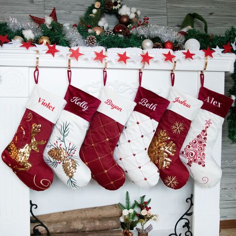 Embroidered christmas stockings