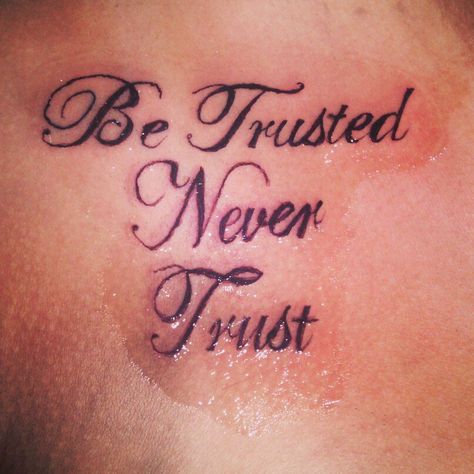 Couple Tattoos, Trust No One Tattoo, Tattoo Graphic, B Tattoo, Trust No One, Never Trust, First Tattoo, Future Tattoos, Tattoos For Guys