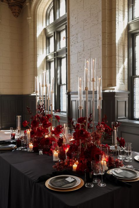 Luxurious, modern styled shoot in downtown Kansas City in romantic reds.
Planner: @SloaneandKoEvents
Photography: @Gracefullymade_in_KS
Videography: @OmegaWeddings
Venue: @SkylineandCo
Special Effects: @IconEventGroupKC
Cake: @PoppyCakeStudio
Stationary: @LittleYellowLeaf
Band: @TwiceonSundayBand
Florist: @GoodEarthFloral
Hair & Make-up: @HelloLovelyKC
Bridal Attire: @SomethingWhiteBridalBoutique
Groom Attire: @DanDantheTailorMan
Rentals: @DutzelsCatering
Models: @Nicole.Lowe & @MathiMus55 Red Winter Wonderland Wedding, Natal, Red Drapes Wedding, All Red Wedding Reception, Red Venue Decor, Dark Red Wedding Flowers, Red Roses Table Decor, Crimson Wedding Theme, Red Moody Wedding