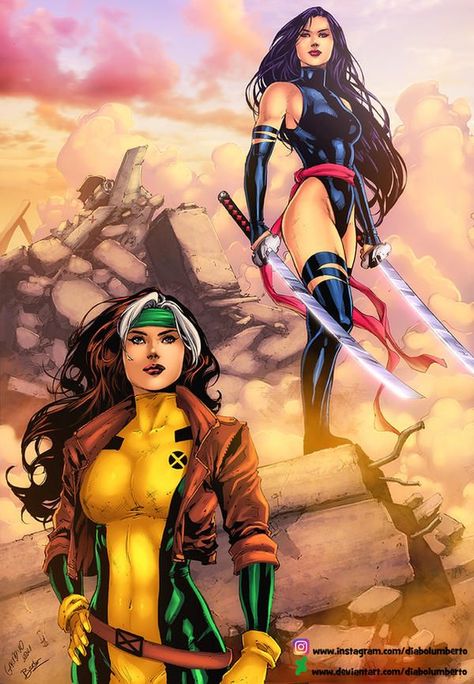 Gardieno Lima (pencils), Cédric Humbert (diabolumberto) (color) Psylocke Marvel, Xman Marvel, Dandy Highwayman, Marvel Rogue, Rogue Gambit, Marvel Xmen, Female Superhero, Man Character, Marvel Girls