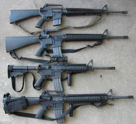 The M16 rifle has resulted in numerous variants since it was adopted in the Vietnam War. The M-4 carbine (second from bottom) is currently used by soldiers in Afghanistan Arsenal Fc, Zombie Survival, General Motors, Arsenal, New York Times, Google Search