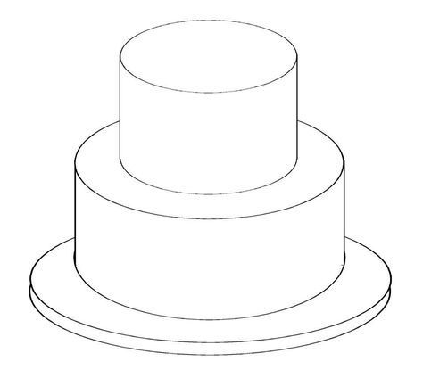 2+Tier+Cake+Templates+Printable Wedding Cake Drawing, Wedding Sketch, Cake Sketch, Cube Template, Rainbow Layer Cakes, 2 Layer Cakes, White Birthday Cakes, Cake Drawing, Cake Piping