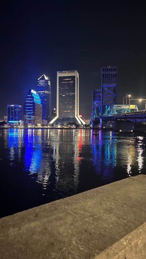 Jacksonville Aesthetic, Jacksonville Florida Aesthetic, Downtown Jacksonville Florida, Jacksonville Skyline, Tail Aesthetic, Florida Wallpaper, Background Study, Downtown Tampa, Fake Life