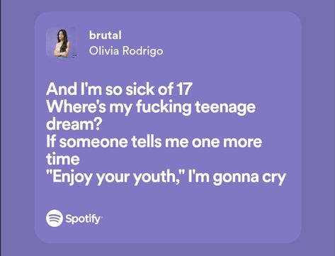 Brutal Song Lyrics, Brutal Aesthetic Song, Brutal Lyrics, Iconic Song Lyrics, 17 Lyrics, The Rose Song, Song Spotify, Olivia Lyrics, Lyrics Spotify