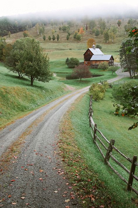 Farm in Vermont in Autumn  by Raymond Forbes LLC  New England Road Trip  Style Travel Photography with Landscapes and Towns in Summer Fall Winter and Spring #newenglandtravelphotos #newenglandtravelphotography #newenglandwanderlust #vermont travelphotography #NewEnglandRoadtrip #roadtripphotography #roadtripphotos #Americanroadtripphotos #adventurephotography #newenglandcartravel #stocksy #stocksyunited Road Trip Scenery, Landscape Photography Architecture, Autumn Road Trip Aesthetic, Rural New England, New England Photography, New England Countryside, Farm In Winter, New England Aesthetic Winter, Fall In The Country