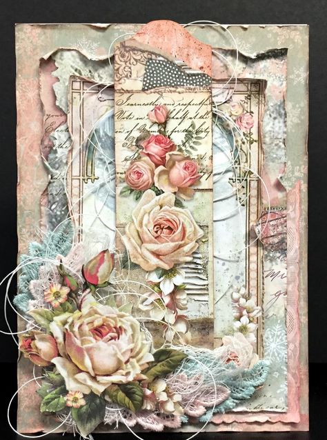 Stamperia Paper Scrapbooking, Shabby Chic Cards Handmade, Stamperia Cards, Stamperia Paper, Vintage Cards Handmade, Shabby Chic Printables, Ephemera Cards, Shabby Chic Journal, Shabby Chic Diy Crafts