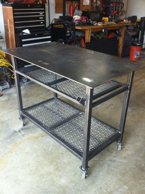 Meja Industrial, Welding Bench, Casa Garage, Shielded Metal Arc Welding, Welding Tables, Welding Cart, Welding Shop, Welding And Fabrication, Diy Welding