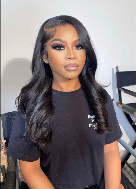 Natural Bold Makeup Looks Black Women, Graduation Weave Hairstyles, Natural Beat Makeup With Rhinestones, Prom Hairstyles For Black Women Weave, Hairstyles For Oval Face Shape Black Women, Soft Glam Eye Makeup Black Women, Baked Makeup Look, Natural Birthday Makeup Looks, Soft Glam Makeup Black Women Birthday