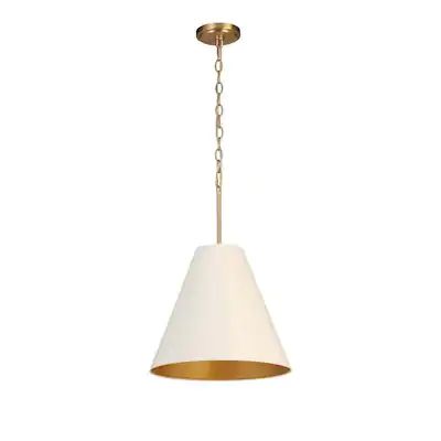 Allen + roth pendant at Lowes.com: Search Results Kitchen Pendants For Low Ceilings, Gold Kitchen Pendant Lights, White Kitchen Island Lighting, White Metal Pendant Light, White Kitchen Pendant Lights, Lighting 2023, Lights Over Kitchen Island, Cone Pendant Light, Gold Pendant Lighting