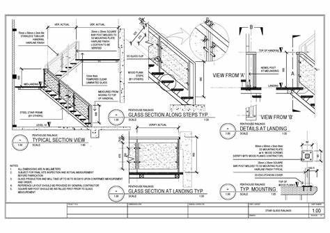 Glass Stair Railings - CAD Files, Glass Railing Stairs Detail, Stair Handrail Detail, Glass Handrail Detail, Glass Railing Detail, Handrail Detail, Stairs Handle, Glass Stairs Design, Glass Staircase Railing, Glass Stair