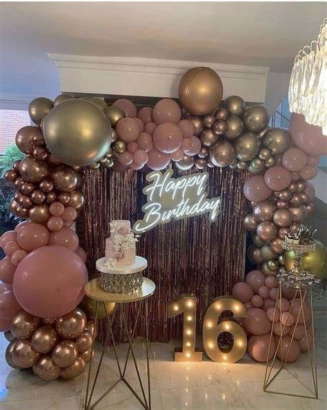 Sweet 16 balloon garland - #balloon Adele Birthday, Cinderella Quince, Sweet 16 Party Themes, Sweet 16 Party Decorations, Sweet Sixteen Birthday Party Ideas, 18th Birthday Decorations, 16th Birthday Decorations, 16 Balloons, Balloon Designs