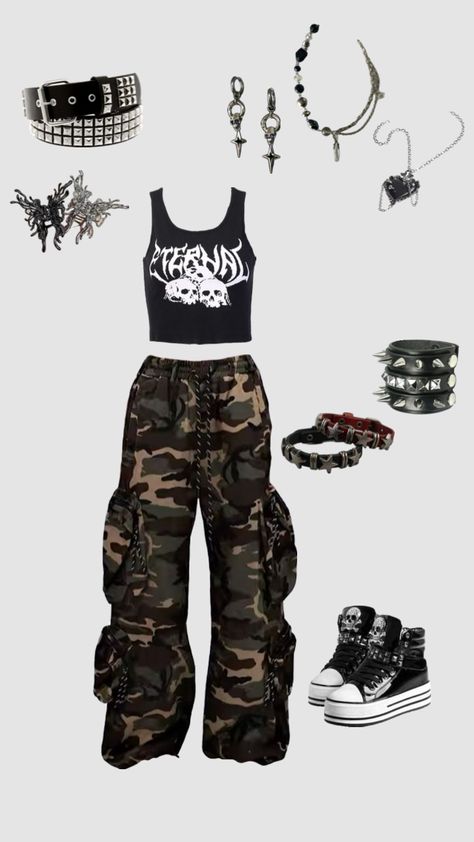 alternative metal/emo outfit inspo #outfitinspo #alternative #ootd #alternativestyle #altfashion 2000s Punk Fashion, Emo Outfit Ideas, Grunge Outfit Inspo, Emo Outfit, Punk Style Outfits, Alt Outfit, Outfits 2000s, Punk Rock Outfits, Character Inspired Outfits