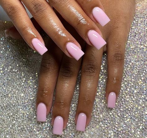 Short Tapered Square Acrylic Nails, Plain Pink Nails, L Nails, Plain Acrylic Nails, Blush Pink Nails, Pink Gel Nails, Plain Nails, Short Square Acrylic Nails, Simple Acrylic Nails