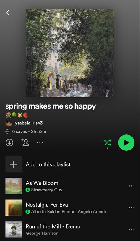 #spotify #spring #aesthetic #playlist #playlistinabottle #playlistnameideas #summer #music #art #happy #bossanova #classical Spring Music Aesthetic, Spring Spotify Playlist Cover, Spring Playlist Names, Spring Playlist Cover, Playlist Wallpaper Aesthetic, Playlist Prompts, Spring Spotify Playlist, Summer Aesthetic Spotify Cover, Spotify Playlist Summer