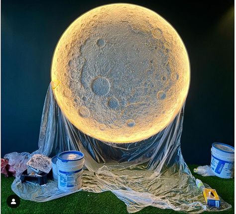 Diy Moon Light Wall, Moon Diy Decor, Diy Moon Light, Moon Lamp Diy, Diy Moon Lamp, Moon Wall Light, Behind Toilet, Bedroom Hot, Moon Diy