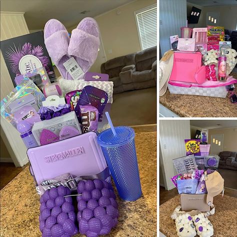 I Make Diff Colors I Tried To List Them But I Think K Did In Title Valentines Gift Basket Ideas, Valentines Gift Basket, Girl Gift Baskets, Valentine Gift Baskets, Birthday Basket, Diy Birthday Gifts For Friends, Little Sister Gifts, Cute Gifts For Friends, Mother's Day Gift Baskets