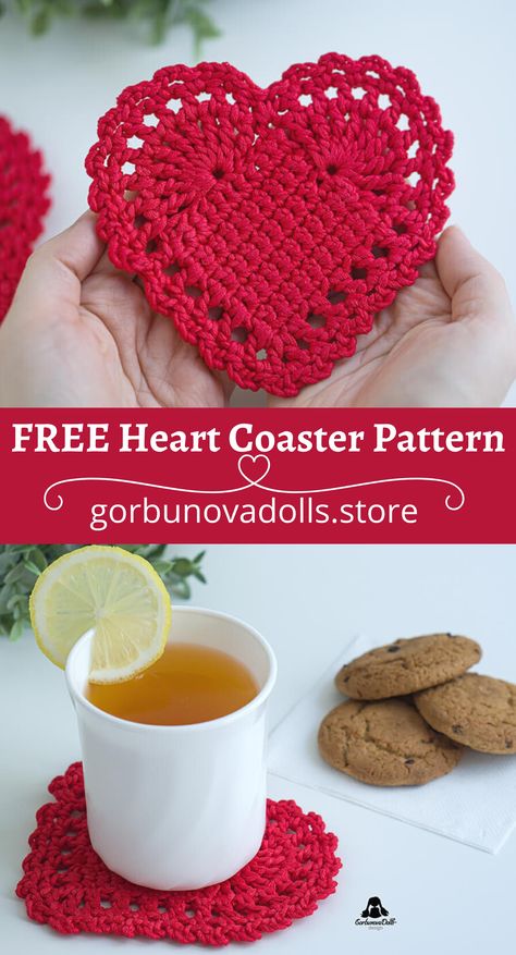 Crochet Heart Coaster Pie, Heart Coaster Pattern, Crochet Baby Bloomers, Crochet Heart Coaster, Custard Pies, Crocheted Heart, Heart Coaster, Chat Crochet, Crocheted Patterns