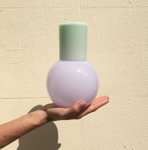 Made from hand-blown glass, these carafes are perfect for bedside use.The carafe top doubles as a cup. So maybe just fill it with ice cold rosé Available in Yellow + White, Mint + Lavender, or Pink + Blue (exclusive to Coming Soon) H = 8 Mouth W = 3 HOLDS 1300ML TO THE CYLINDER NECK. Hand Blown Glass, The Style Council, Perfume Packaging, Glass Carafe, Objects Design, Long Weekend, Hand Blown, Yellow White, Glass Blowing