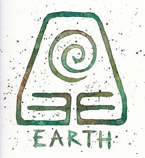 Earth Kingdom // Symbol 10x10 Watercolor by EverlastingFantasy Avatar, Watercolour Painting, The Last Airbender, Earth Kingdom Symbol, Toph Avatar, Earth Symbol, Earth Kingdom, Avatar The Last Airbender, The Earth