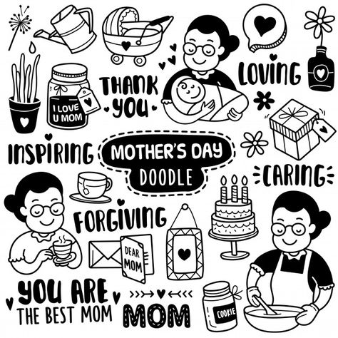 Women's Day Doodle Art, Mother Day Doodle, Mom Doodle Art, Mother’s Day Doodles, Women Day Drawing Art, Mothers Day Doodles, Mother Doodle, Woman Doodle, Women Doodle