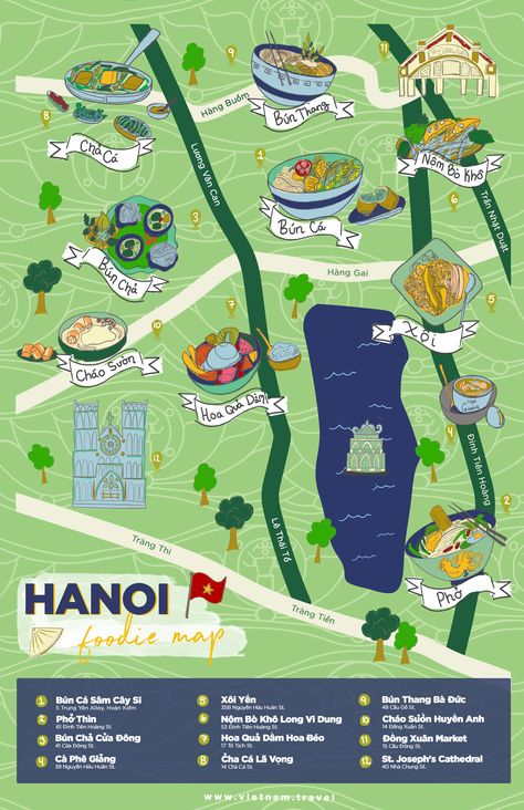 hanoi must-try dishes Hanoi Map, Hanoi Restaurant, Liquid Text, Vietnam Restaurant, Map Brochures, Vietnam Map, Hoian Vietnam, Vietnam Tourism, Thai Travel