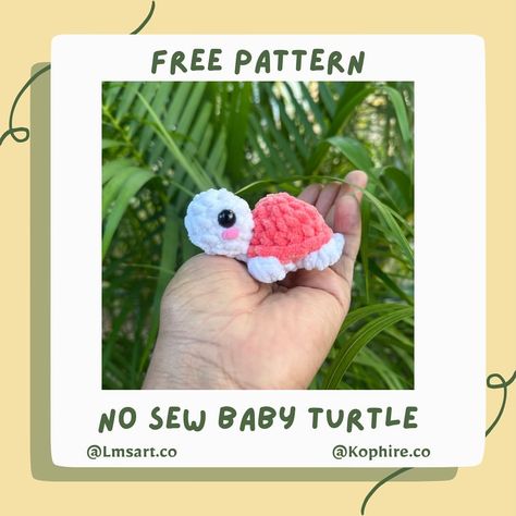 LMSartStudio | 🐢 Baby Turtle 🐢 It’s our No Sew Baby Turtle release day! This is a quick and easy NO-SEW pattern that is great for market prepping.… | Instagram Amigurumi Patterns, Crochet No Sew Turtle Free Pattern, Mini Crochet Turtle Pattern, Crochet Turtle No Sew, Diy Fluffies Crochet, 20 Minute Amigurumi, Crochet Tiny Turtle Pattern Free, No Sew Crochet Turtle Pattern, Sanrio Characters Crochet Pattern