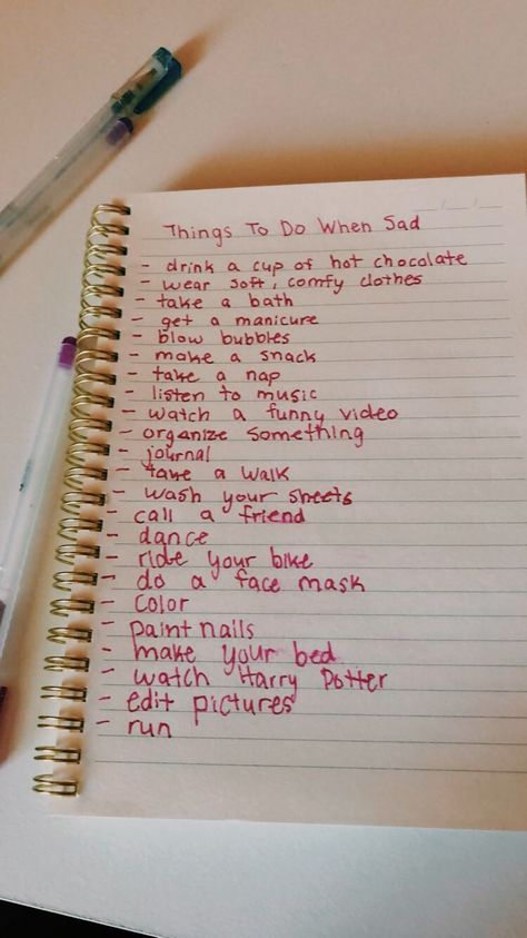 things to do when you’re sad :( Things To Do When Your Feeling Crafty, Things To Make U Feel Better, Things I Wanted To Say But Never Did Journal Ideas, Things To Do To Make You Feel Alive, Things To Do When You Feel Down, Things To Do To Feel Better, Things I’ve Done Project, Things To Do To Make You Feel Better, Things To Write About When Bored