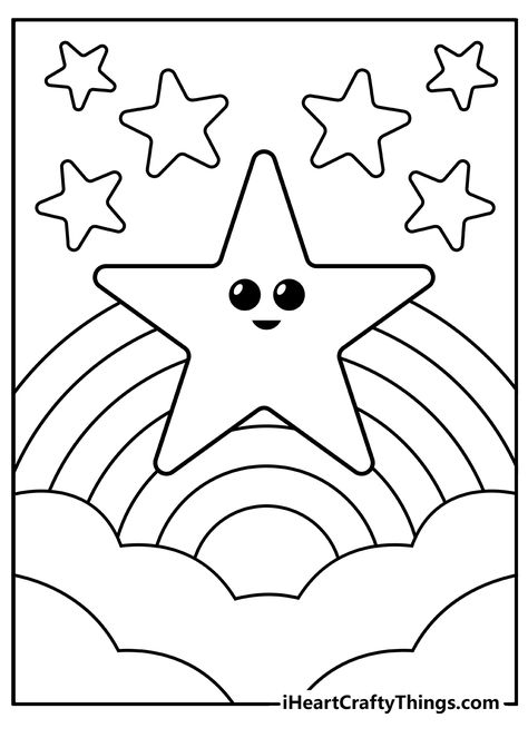 Drawing For Colouring Kids, Star Coloring Sheet, Colouring Pages For Kindergarten, Shapes Colouring Worksheet, Colouring Sheets For Kindergarten, Coloring Pages For Kindergarten Free, Free Color Sheets Printables, Outer Space Coloring Pages Printables, Picture For Coloring For Kids