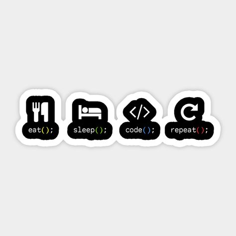 Stickers Programmer, Senior Stickers, Coding Stickers, Coder Girl, Eat Sleep Code, Computer Science Major, Sticker Design Inspiration, Engineering Humor, Cute Laptop Stickers