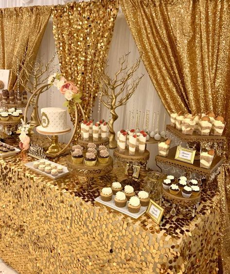 Dripping in Gold 18th Birthday | CatchMyParty.com Gold Aesthetic Party Decor, Golden Party Theme Decor, Gold Rush Prom Theme, All Gold Birthday Party, Gold Money Theme Party, Golden Birthday Appetizers, Gold Snacks For Color Party, Golden Theme Party Decor, 21 Golden Birthday Ideas