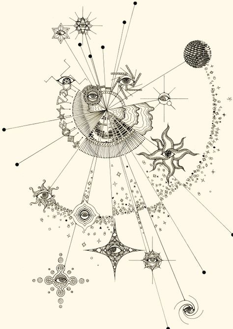 Art And Illustration, Cosmic Dance, Sejarah Kuno, غلاف الكتاب, Geometry Art, 문신 디자인, 판타지 아트, Spiritual Art, Tattoo Style