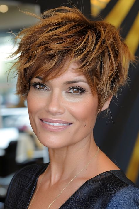 The Best Pixie Haircut Ideas of 2024 Fantasia Short Hairstyles, Tousled Pixie, Layered Pixie Cut, Pixie Haircut Ideas, Silver White Hair, Dreamy Style, Short Haircuts With Bangs, Short Shag Haircuts, Short Brown Hair