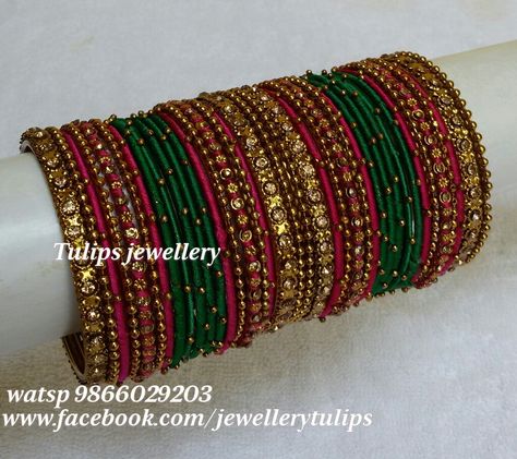 Bangles For Marriage, Bangles Set Designs, Bangle Design Mehandi, Bangle Setting Ideas, Glass Bangles Indian Wedding, Bangles Setting Ideas, Green Bangles Set For Bride, Bridal Silk Thread Bangles Set, Glass Bangles Set Indian