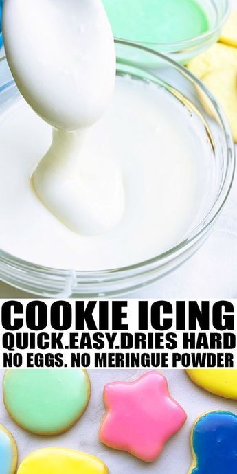 Glace Icing, Sugar Cookie Icing Recipe, Cookie Icing Recipe, Frosting Recipes Easy, Sugar Cookie Icing, Icing Frosting, Royal Icing Recipe, Cookie Frosting, Xmas Cookies