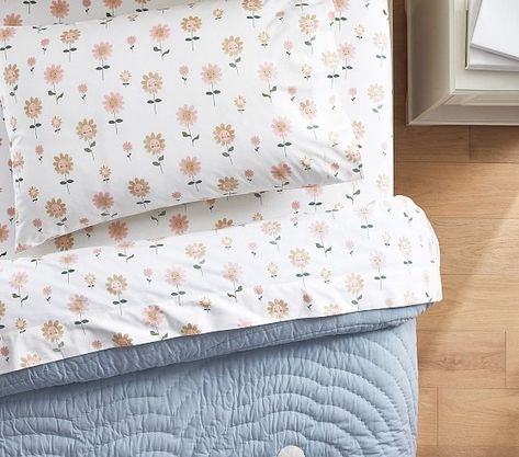 Kids Bed Sheets & Sets | Pottery Barn Kids Kids Bed Sheets, Cheerful Daisy, Full Beds, Kids Sheets, Study Furniture, Playroom Furniture, Kids Bed, Baby Bedding Sets, Sheet Sets Full