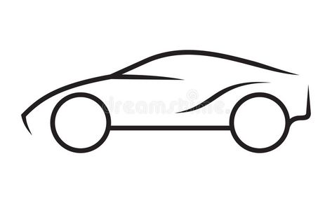 Car line art. Vector illustrations of the Car line art stock illustration Car Doodle Art, Easy Car Painting, Car Simple Drawing, Car Outline Drawing, Car Drawing Simple, Car Line Drawing, Cars Drawing Easy, Easy Car Drawing, Car Doodles