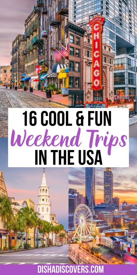 Best Short Trips Usa, Memorial Day Weekend Trips, Best 3 Day Weekend Trips, Guys Trip Ideas, Couples Vacation Ideas Usa, Must See Travel Destinations, Vacation Ideas For Couples United States, Travel Ideas Usa, Couple Trips In The Us