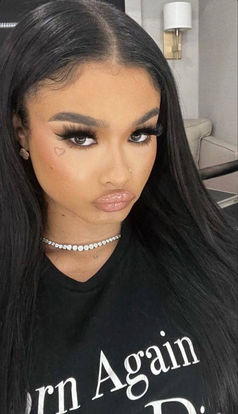 Black Bratz Doll, Face Beat Makeup, India Westbrooks, Pretty Lashes, India Love, Nude Makeup, Glamour Makeup, Face Tattoo, Braided Hairstyles For Black Women