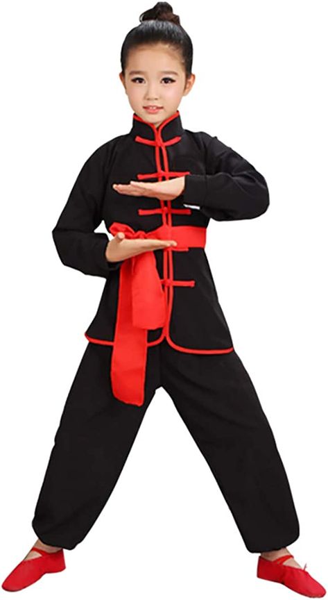 Amazon.com: Kids Kung Fu Suit Tai Chi Uniform Chinese Martial Art Wing Chun Taichi Clothing Set Performance Wear for Boys and Girls (Black(Long Sleeve), L(Height 45-49")) : Clothing, Shoes & Jewelry Martial Art, Kung Fu Clothing, Kung Fu Uniform, Panda Outfit, Martial Arts Clothing, Button Outfit, Chinese Martial Arts, Short Sleeve Jacket, Girls 16