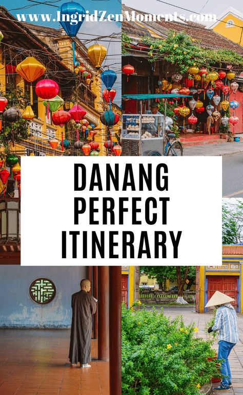 Danang Vietnam things to do and perfect itinerary (day trips to Hoi An and Hue). See all you can in 5 days in Da Nang Vietnam. Vietnam best cities, things to do in Danang, Hoi An things to do, central Vietnam best things to do, central Vietnam travel tips, places to go Danang, Danang day trips, Danang travel ideas, My Son Sanctuary, Hue Imperial City. #ingridzenmoments #danang #vietnam #danangvietnam #centralvietnam #hoian #bestofvietnam Central Vietnam Itinerary, Danang Itinerary, Ba Na Hills, Central Vietnam, Vietnam Trip, Imperial City, Danang Vietnam, Da Nang Vietnam, Vietnam Itinerary