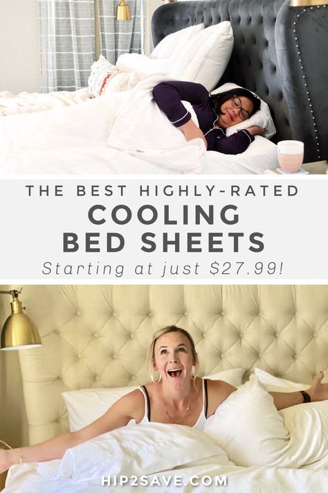 These 5 best cooling bed sheets can save you from suffering night sweats, menopause, or just because it’s so dang hot. As your body changes temperature through the night, these sheet sets can keep you cool by using moisture-wicking fabric that absorbs heat and we're sharing the best ones to buy! #bedsheets #coolingsheets #bedlinens #percale #linen #parachute #cuddledown #casaluna Hotel Sheets Bedding, Cooling Bed Sheets, Cooling Sheets Bedding, Best Sheets For Hot Sleepers, Best Sheets To Buy, Cooling Bedding, Best Cooling Sheets, Cooling Sheets, Sheets Bedding