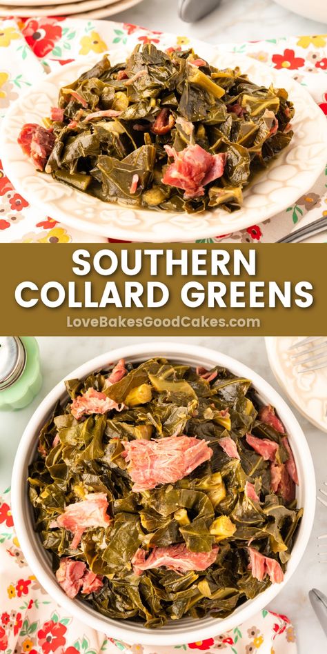 Southern Collard Greens pin collage Essen, Collard Greens Recipe Soul Food, Best Collard Greens Recipe, Easy Collard Greens Recipe, Greens Recipe Soul Food, Southern Collard Greens, Collard Greens Recipe, Southern Recipes Soul Food, Collard Greens