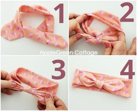 See how to make a baby headband using this easy diy baby headband tutorial. Make a quick and fashionable baby accessory in minutes! These diy knot headbands come in 3 sizes, you can sew them on a basic home sewing machine. Visit the blog and learn how to make baby knot headbands now! Diy Baby Girl Bows, How To Make Baby Headbands, Baby Headband Sizes, Diy Baby Bows Headbands, Baby Accessories Diy, Diy Baby Hair Bows, Diy Baby Headband, Make A Headband, Headband For Baby Girl