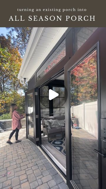 553K views · 25K likes | Scarlet Oak Homes on Instagram: "save for your next porch project! we converted an existing screened in porch to an all seasoned porch. these slidable vinyl panels with aluminum frames are perfect for the mild winter here in the Carolina’s ☀️ no more wind, dust or pollen seeping through the screen into your porch! very lightweight + simple install…or you can just call us??😜" Turning A Porch Into A Room, Enclosed Glass Porch Ideas, Patio Screen Ideas Enclosed Porches, Turn Porch Into Sunroom, Ways To Enclose A Patio, Closed In Porches With Windows, Patio Enclosures Ideas, Back Enclosed Porch Ideas, Screen Rooms Ideas Back Porches