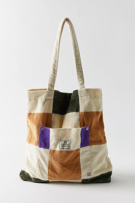 Patchwork, Corduroy Bags Totes, Upcycled Tote Bags, Tote Bag Photography Ideas, Corduroy Accessories, Corduroy Bags, Corduroy Bag, Ropa Upcycling, Corduroy Tote Bag