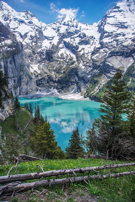 Swiss alps… Mountains In Switzerland, Most Beautiful Mountains In The World, Switzerland Alps Mountain, Lake In Switzerland, Switzerland Cabin, Lake Oeschinensee, Oeschinensee Switzerland, Switzerland Countryside, Switzerland Pictures