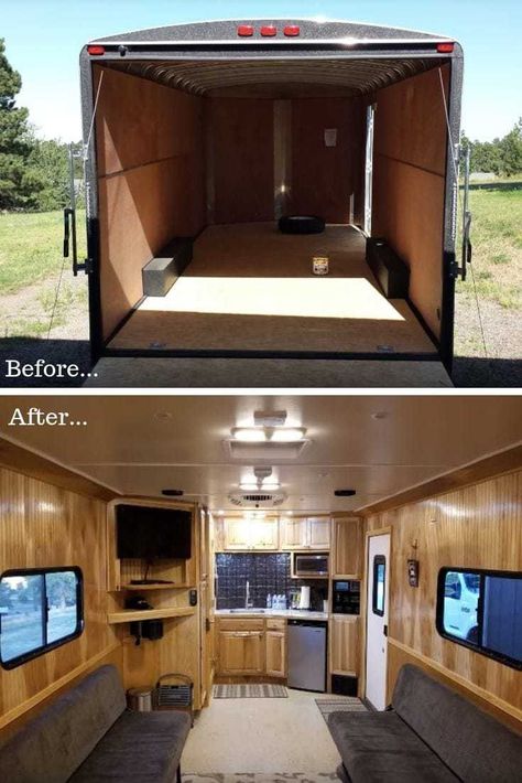 12+ Cargo Trailer Conversion Ideas to Inspire Your Camper Build Diy Enclosed Trailer, Trailer Conversion Ideas, Small Cargo Trailers, Converted Cargo Trailer, Hunting Trailer, Enclosed Trailer Camper, Cargo Trailer Camper Conversion, Camper Build, Cargo Trailer Conversion