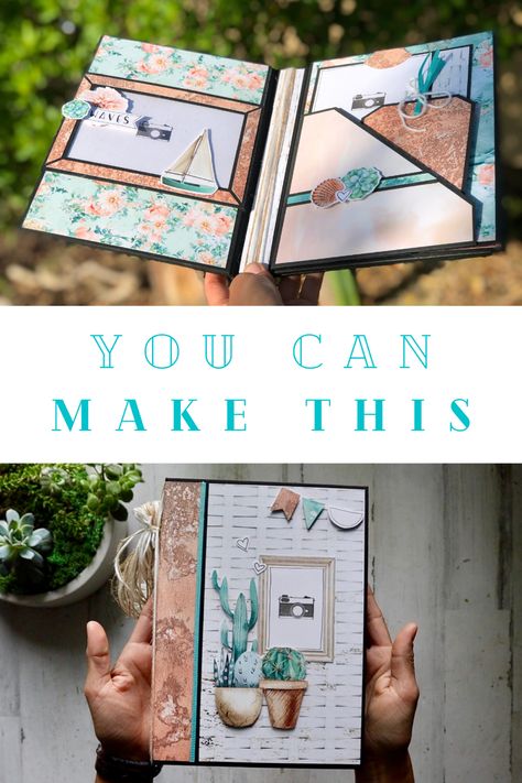 DIY Crafts Scrapbook mini album folio cactus paper crafts handmade from scratch tutorial class Mini Scrapbook Albums Tutorials, Photo Album Scrapbooking Ideas, Photo Scrapbook Ideas Diy, Mini Album Tutorial Templates, Diy Photo Album Ideas, Diy Mini Album Tutorial, Wedding Mini Album, Scrapbook Albums Tutorial, Pregnancy Scrapbook