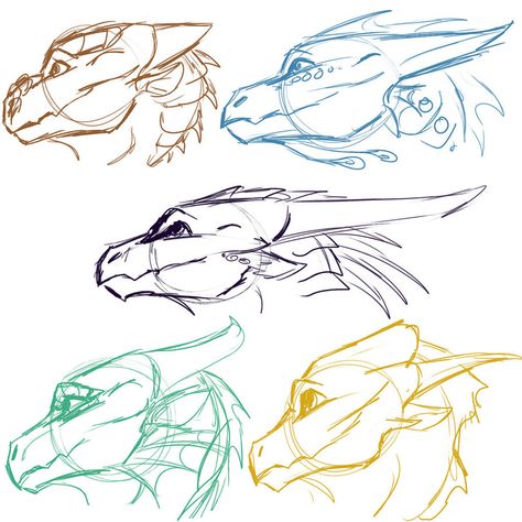 [WoF] Dragonet Sketches 2 by Mollish on DeviantArt Drawing Faces, Skitse Bog, Dragon Poses, Dragon Anatomy, Creature Fantasy, Dragon Sketch, 강아��지 그림, Ideas Drawing, Creature Drawings