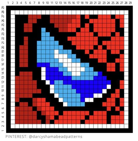 Spider Man Grid Drawing, Spiderman Graph Paper, Pixel Art Pattern Cartoon, Pixel Art Grid Spiderman, Spider Man Grid Pattern, Pixel Art Pattern Marvel, Spiderman Pixel Art Grid, Spider Pixel Art, Avengers Pixel Art